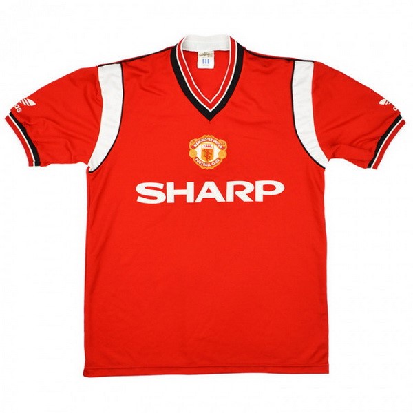 Maillot Football Manchester United Domicile Retro 1984 1986 Rouge